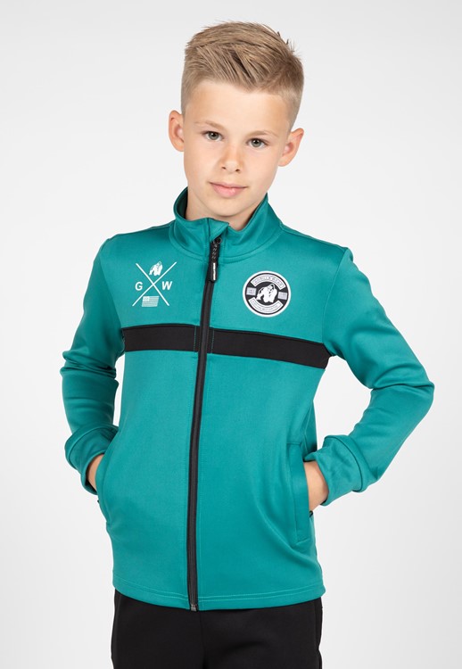 Vernon Kids Track Jacket - Teal Green - 140