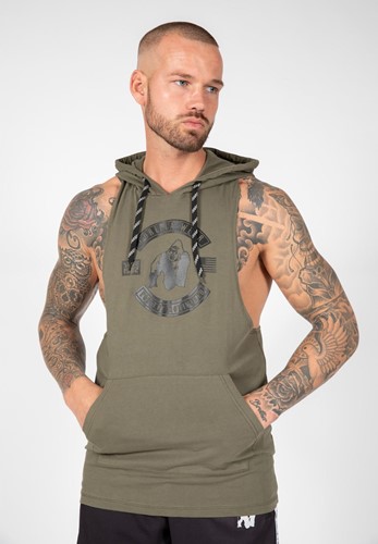 Lawrence Hooded Tank Top - Army Green - 3XL