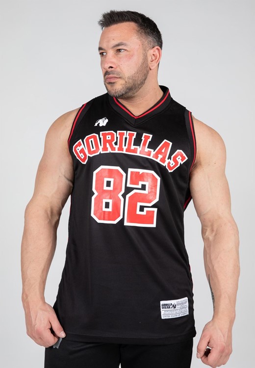 San Mateo Jersey Tank Top - Black/Red - S