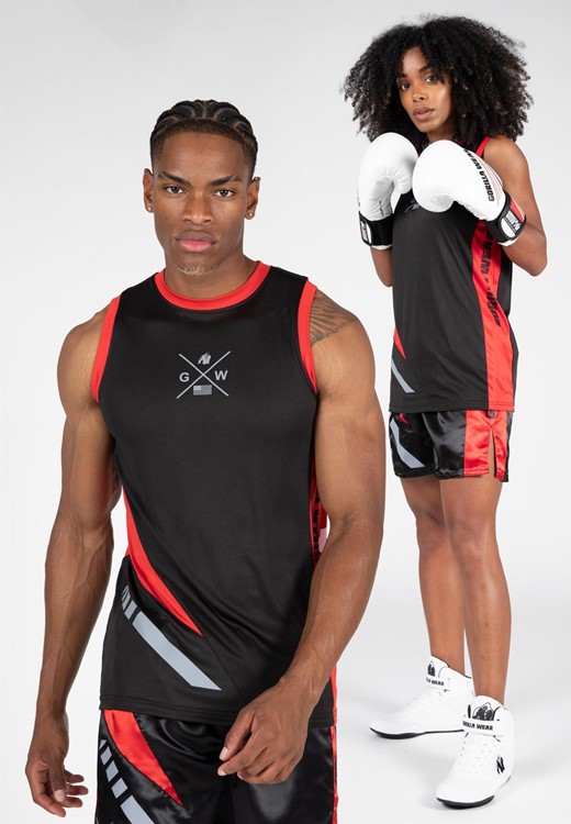 Hornell Tank Top - Black/Red - 2XL