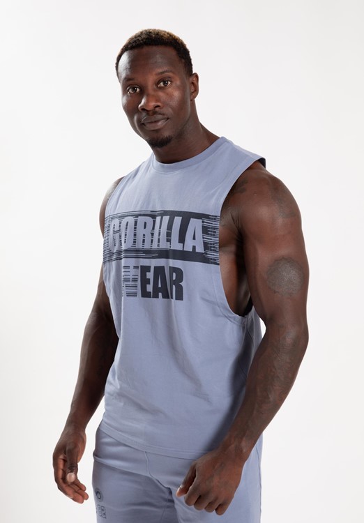 Lopez Drop Armhole Tank Top - Stonewash Blue - S