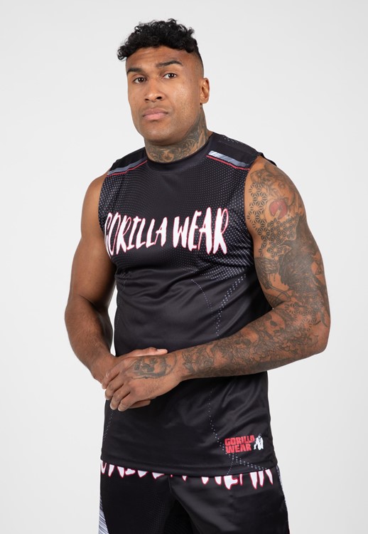 Clayton Tank Top - Black/Red - 2XL