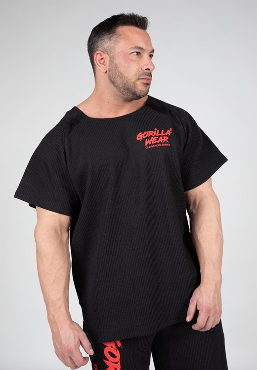 Augustine Old School Workout Top - Black/Red - S/M