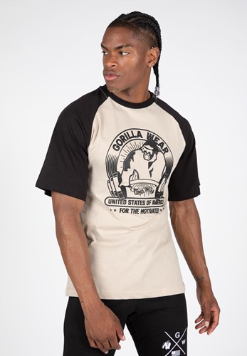 Logan Oversized T-Shirt - Beige/Black - 2XL