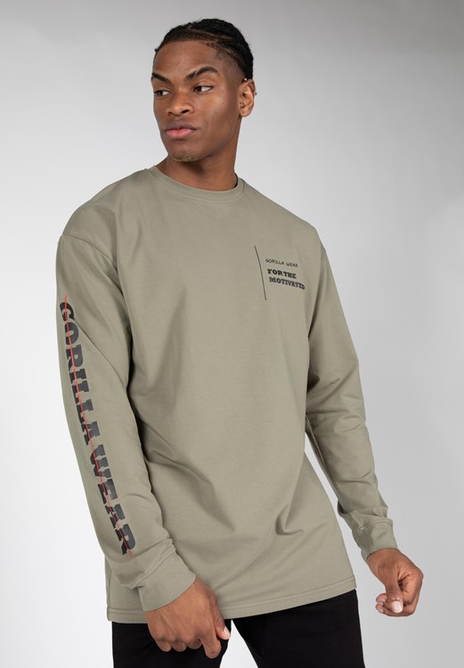 Boise Oversized Long Sleeve - Army Green - 3XL