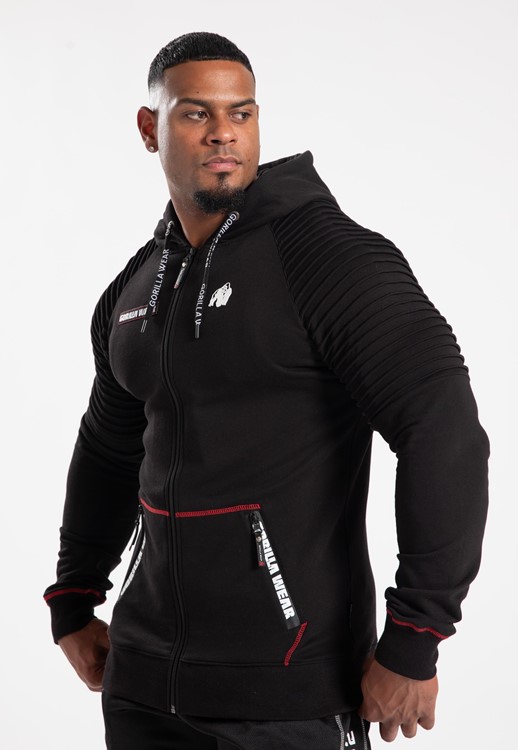 Georgia Zipped Hoodie - Black - S
