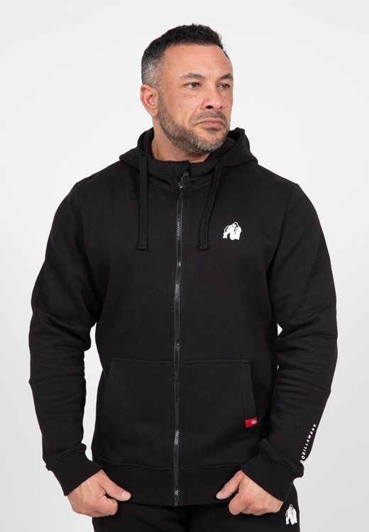 Leon Zipped Hoodie - Black - 4XL