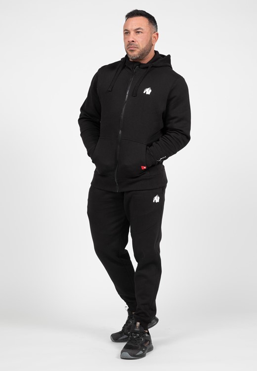 Leon Zipped Hoodie Black