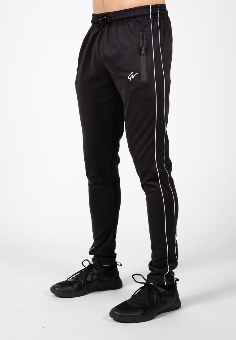 black white track pants