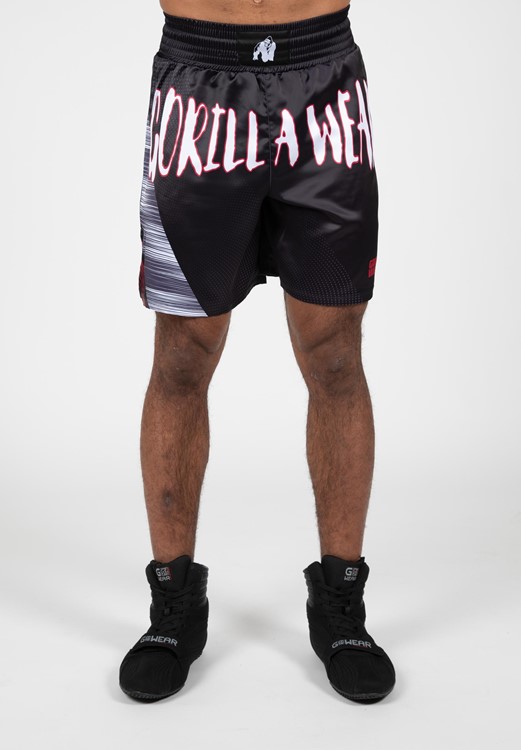 Clayton Boxing Shorts - Black/Red - L