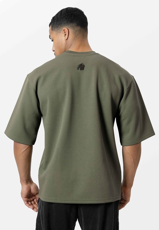 Idaho Oversized Waffle T-Shirt Army Green