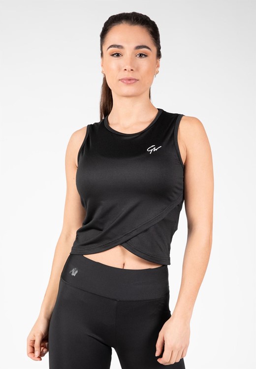 Estelle Twisted Crop Top - Black - XS