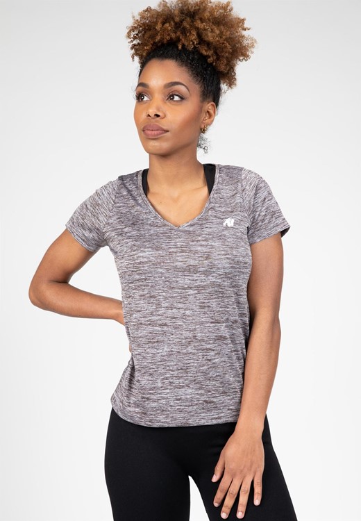 Elmira V-Neck T-Shirt - Gray Melange - M