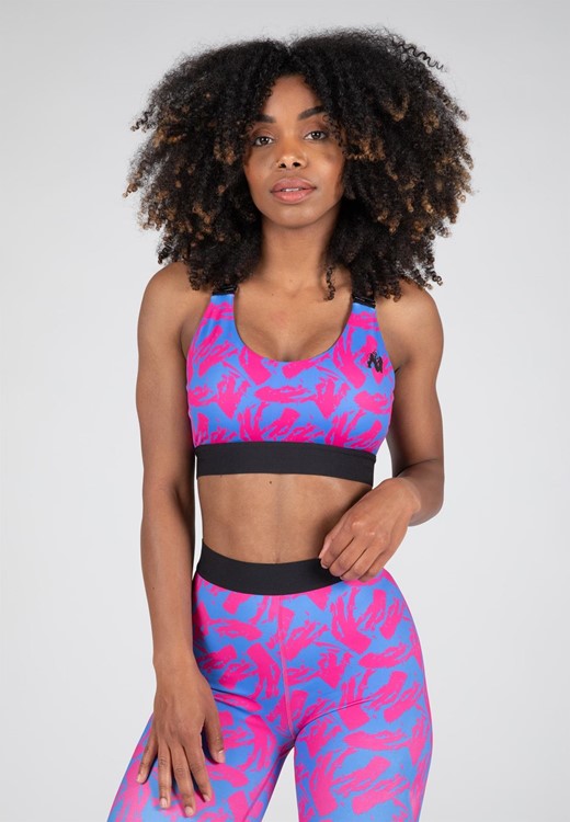 Colby Sports Bra - Blue/Pink - XS