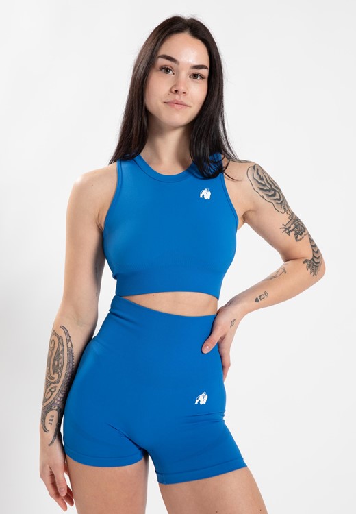 Olivia Seamless Crop Top - Blue - S/M