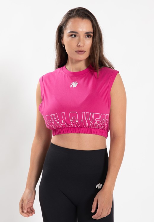 Albion Oversized Crop Top - Pink - M
