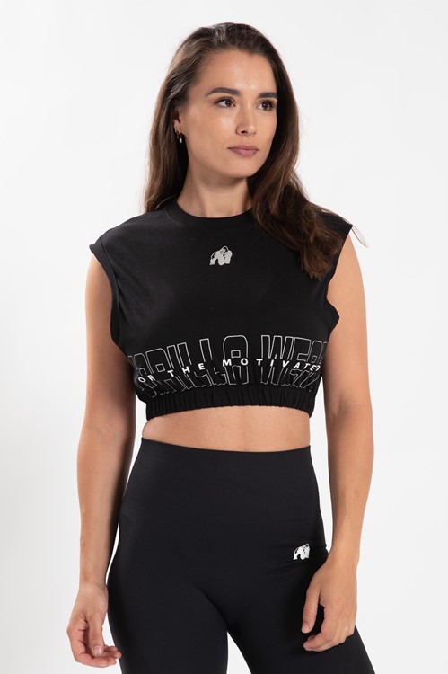 Albion Oversized Crop Top - Black - L