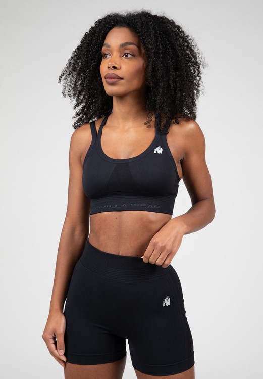 Whitney Seamless Sports Bra - Black  - XS/S