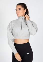 Ocala Cropped Half-Zip Sweatshirt - Gray - XS