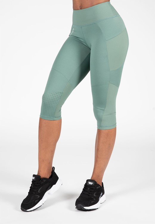 Monroe Cropped Leggings - Green - XS