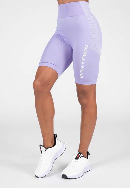 Selah Seamless Cycling Shorts - Lilac - S/M