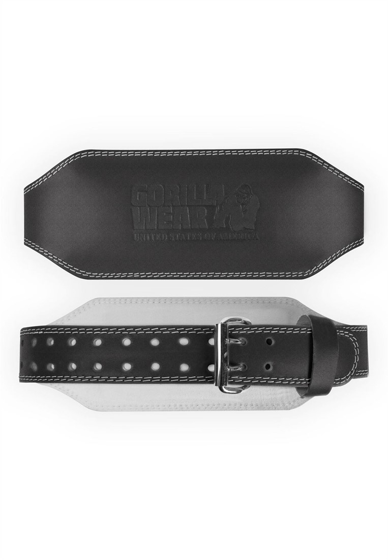 Gorilla Wear 6 Inch Padded Leather Lifting Belt - Black/Black - S/M Gorilla  Wear