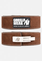 Gorilla Wear 4 Inch Leather Lever Belt - Brown - L/XL
