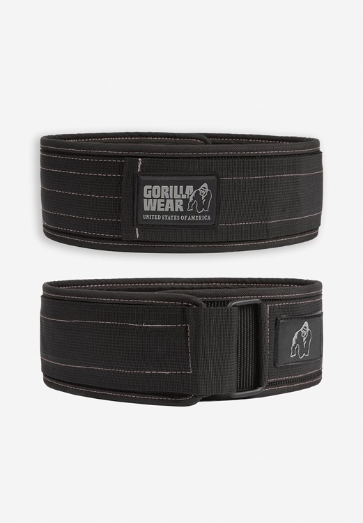 Gorilla Wear 4 Inch Nylon Lifting Belt - Black/Gray - L/XL