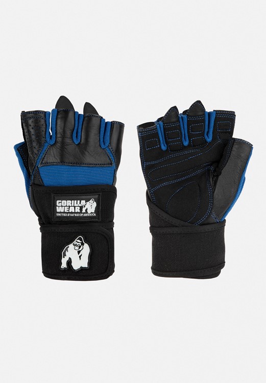 Dallas Wrist Wraps Gloves - Black/Blue - S