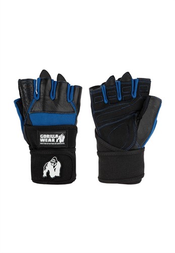 Dallas Wrist Wraps Gloves - Black/Blue - S