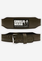 Gorilla Wear 4 Inch Padded Leather Lifting Belt - Army Green