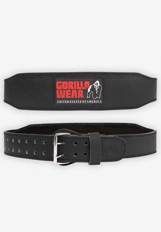 Gorilla Wear 4 Inch Padded Leather Lifting Belt - Black/Red - S/M