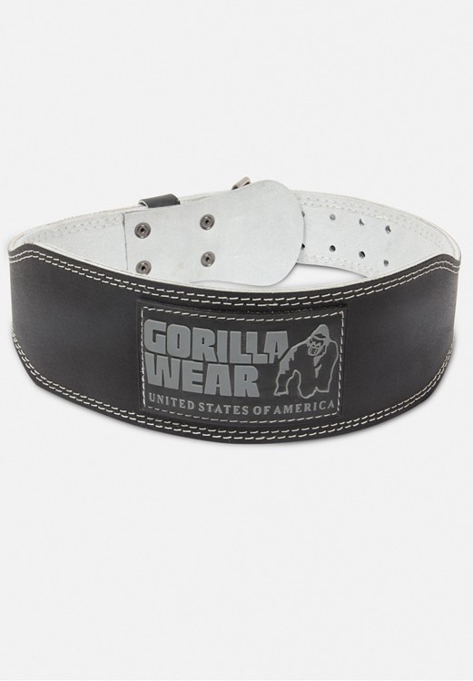 Gorilla Wear 4 Inch Padded Leather Lifting Belt - Black/Gray - 2XL/3XL