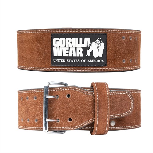 Gorilla Wear 4 Inch Leather Lifting Belt - Brown - 2XL/3XL