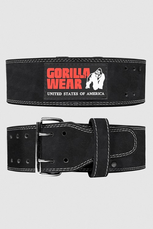 Gorilla Wear 4 Inch Leather Lifting Belt - Black - S/M