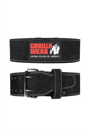 Gorilla Wear 4 Inch Leather Lifting Belt - Black - L/XL