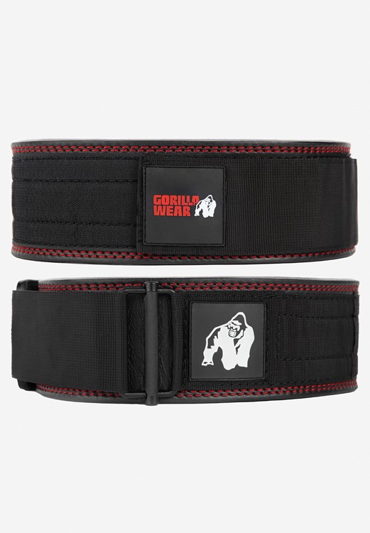 Gorilla Wear 4 Inch Premium Leather Lifting Belt - Black - 2XL/3XL