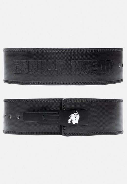 Gorilla Wear 4 Inch Carbon Leather Lever Belt - Black - L