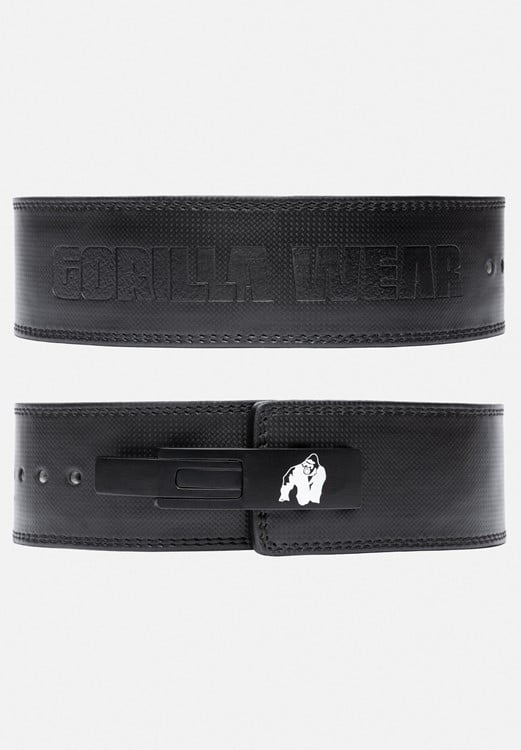 Gorilla Wear 4 Inch Carbon Leather Lever Belt - Black - M