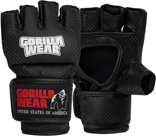 Manton MMA Gloves (With Thumb) - Black/White - S/M