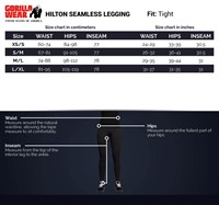 Hilton Leggings size chart