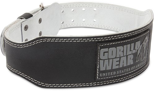 Gorilla Wear 4 Inch Padded Leather Lifting Belt - Black/Gray - L/XL