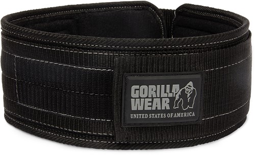 Gorilla Wear 4 Inch Nylon Lifting Belt - Black/Gray - L/XL