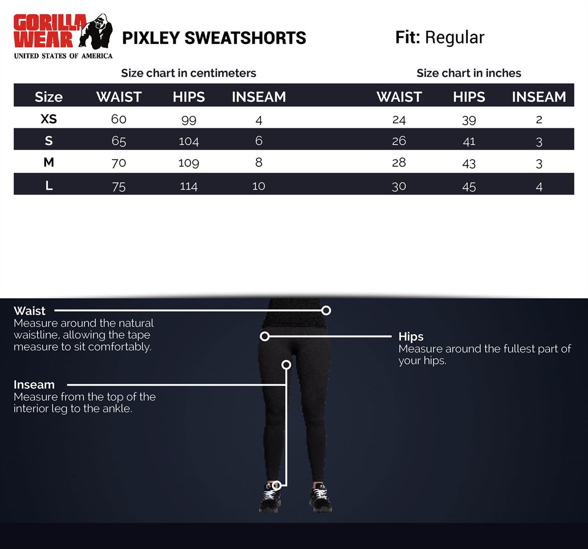 Pixley Sweatshorts - Black - S Gorilla Wear